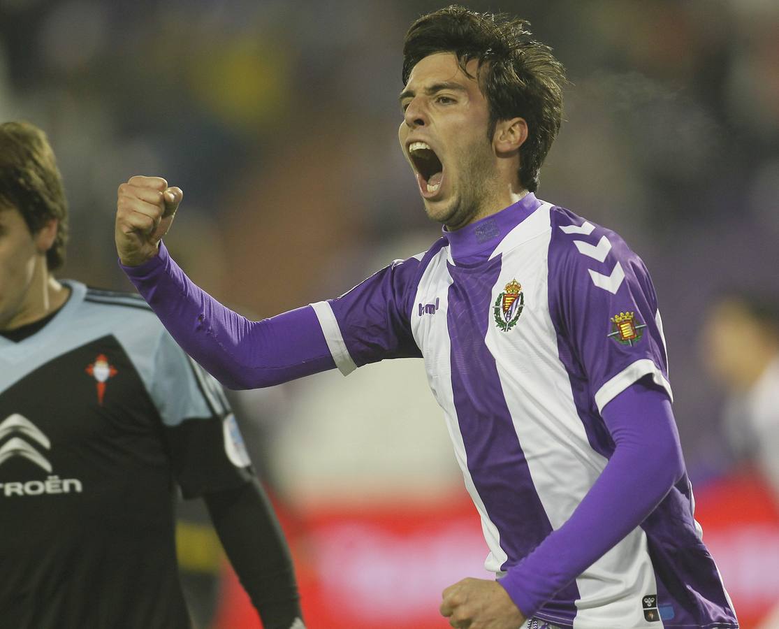 Marc Valiente celebra eufórico un gol al Celta.