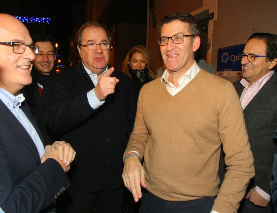 Juan Vicente Herrera participa en un mitin con Alberto Núñez Feijóo en O Barco de Valdeorras (Orense)