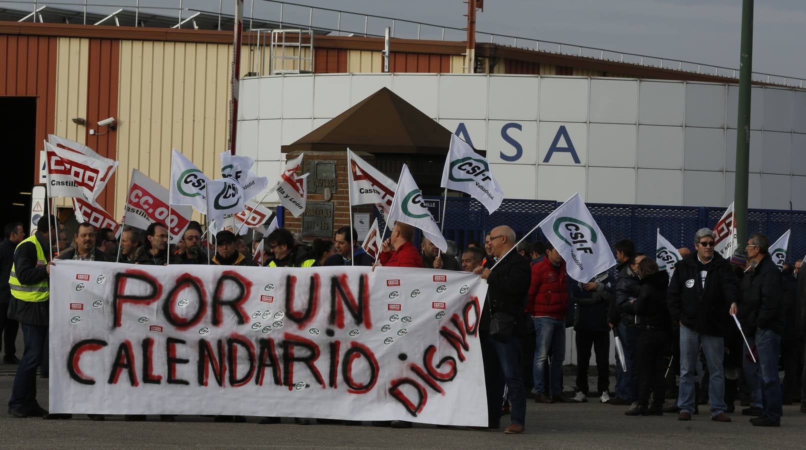 Protesta de los trabajadores de Auvasa