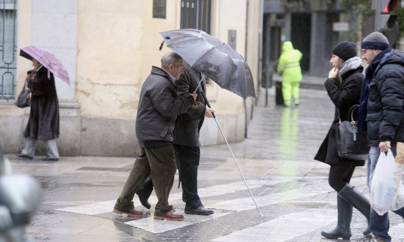 Temporal de lluvia y viento en Valladolid