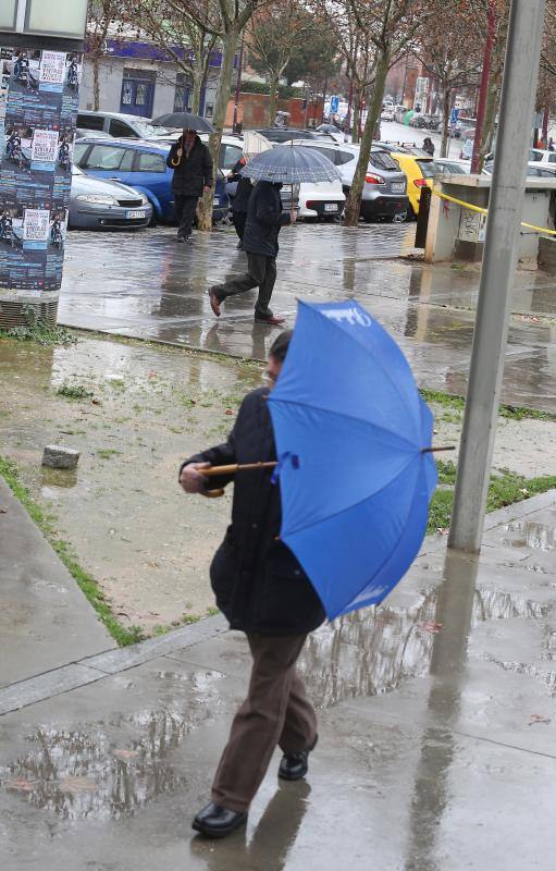 Temporal de lluvia y viento en Valladolid