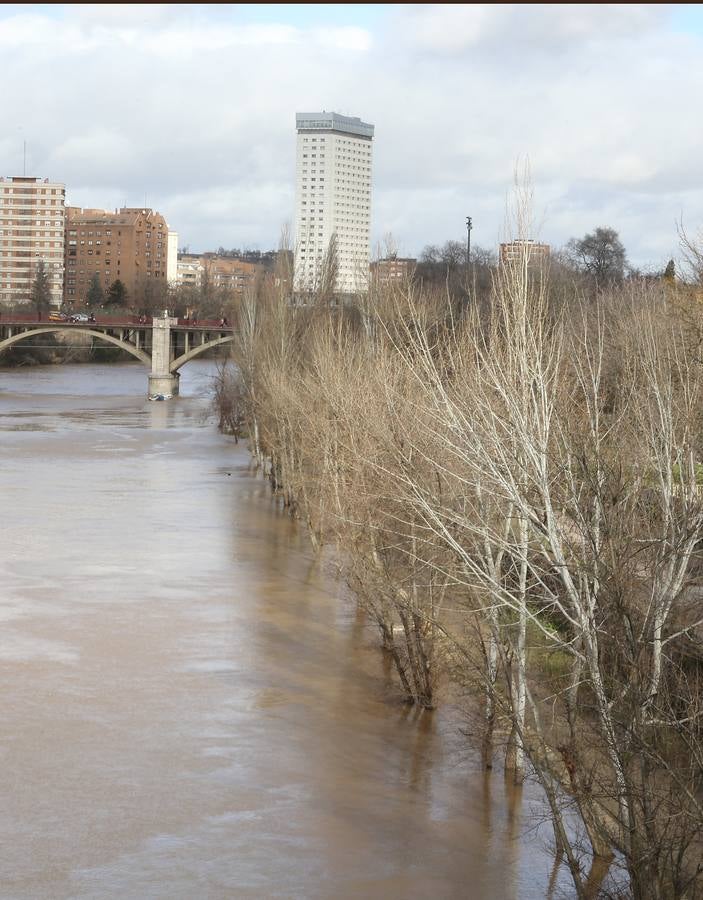 Crecida del río Pisuerga a su paso por Valladolid