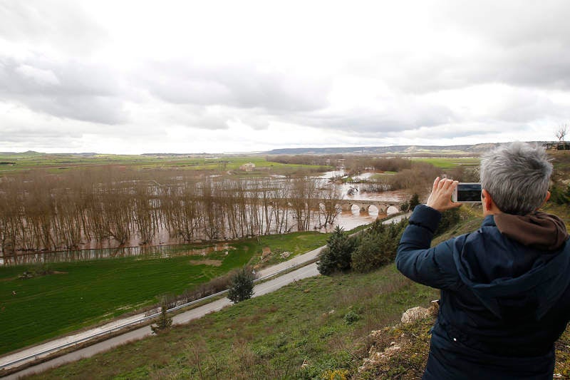 Desbordamiento del río Arlanza a su paso por Palenzuela (Palencia)