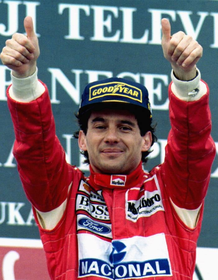 Ayrton Senna. Piloto de Fórmula 1 brasileño fallecido a los 34 años.