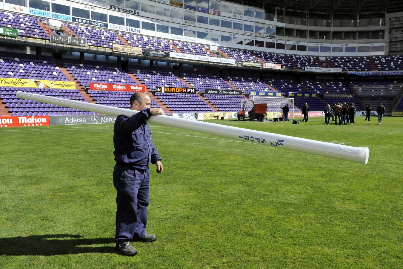 El césped del Zorrilla se prepara para acoger la final de la Copa del Rey de Rugby