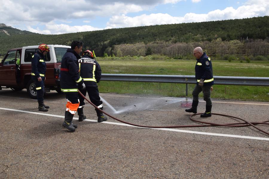Accidente de un todoterreno entre Velilla y Guardo
