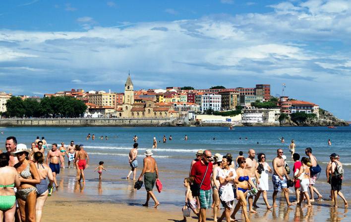 Playa de San Lorenzo de Gijón.