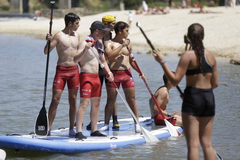 Regata k-4 en el río Pisuerga