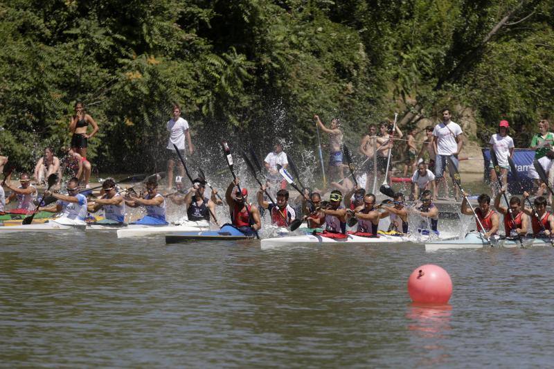 Regata k-4 en el río Pisuerga