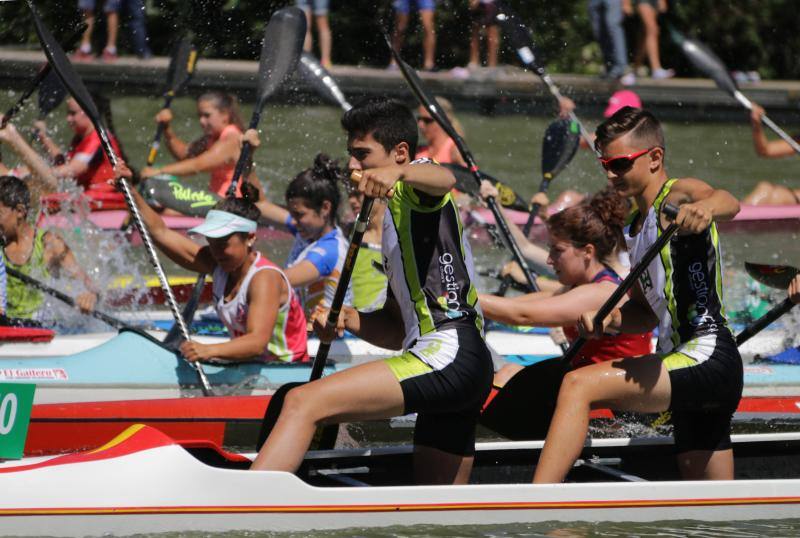 Regata k-4 en el río Pisuerga