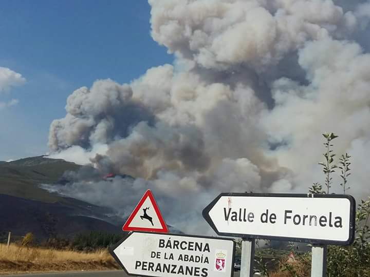 Incendio en Fabero (León)