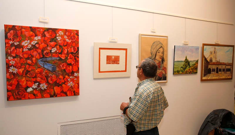 La Biblioteca Pública de Palencia acoge una exposición de pintura a favor de la Asociación de Esclerosis Múltiple