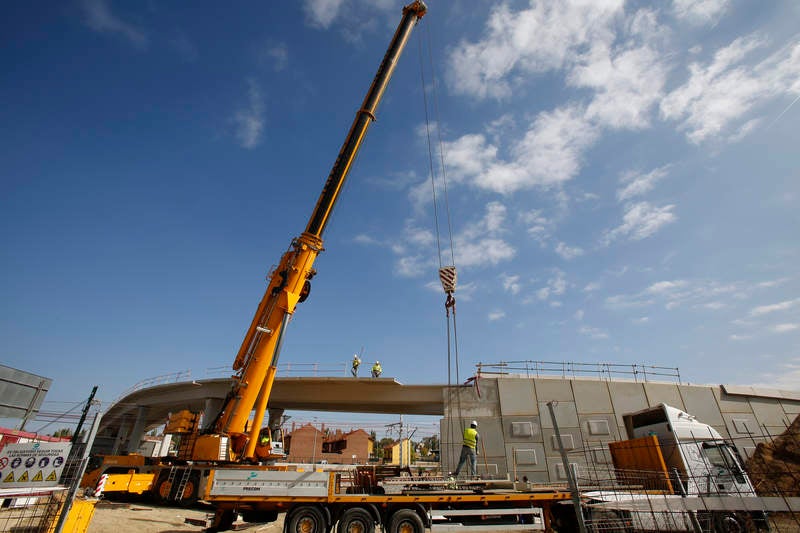 Obras de la pasarela de Los Tres Pasos en Palencia