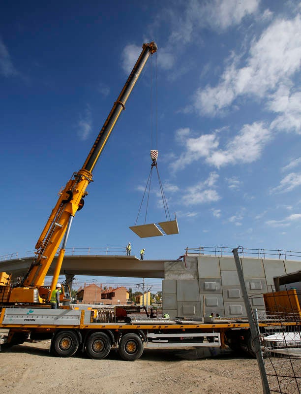 Obras de la pasarela de Los Tres Pasos en Palencia