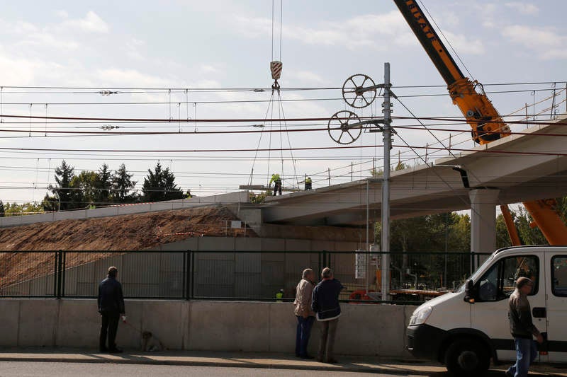Obras de la pasarela de Los Tres Pasos en Palencia
