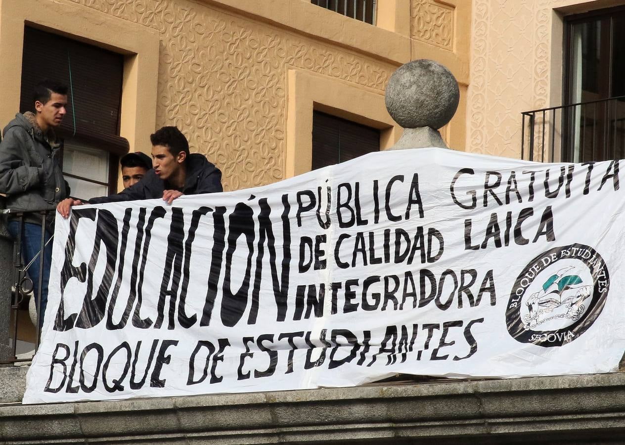 Los estudiantes segovianos se manifiestan contra la Lomce