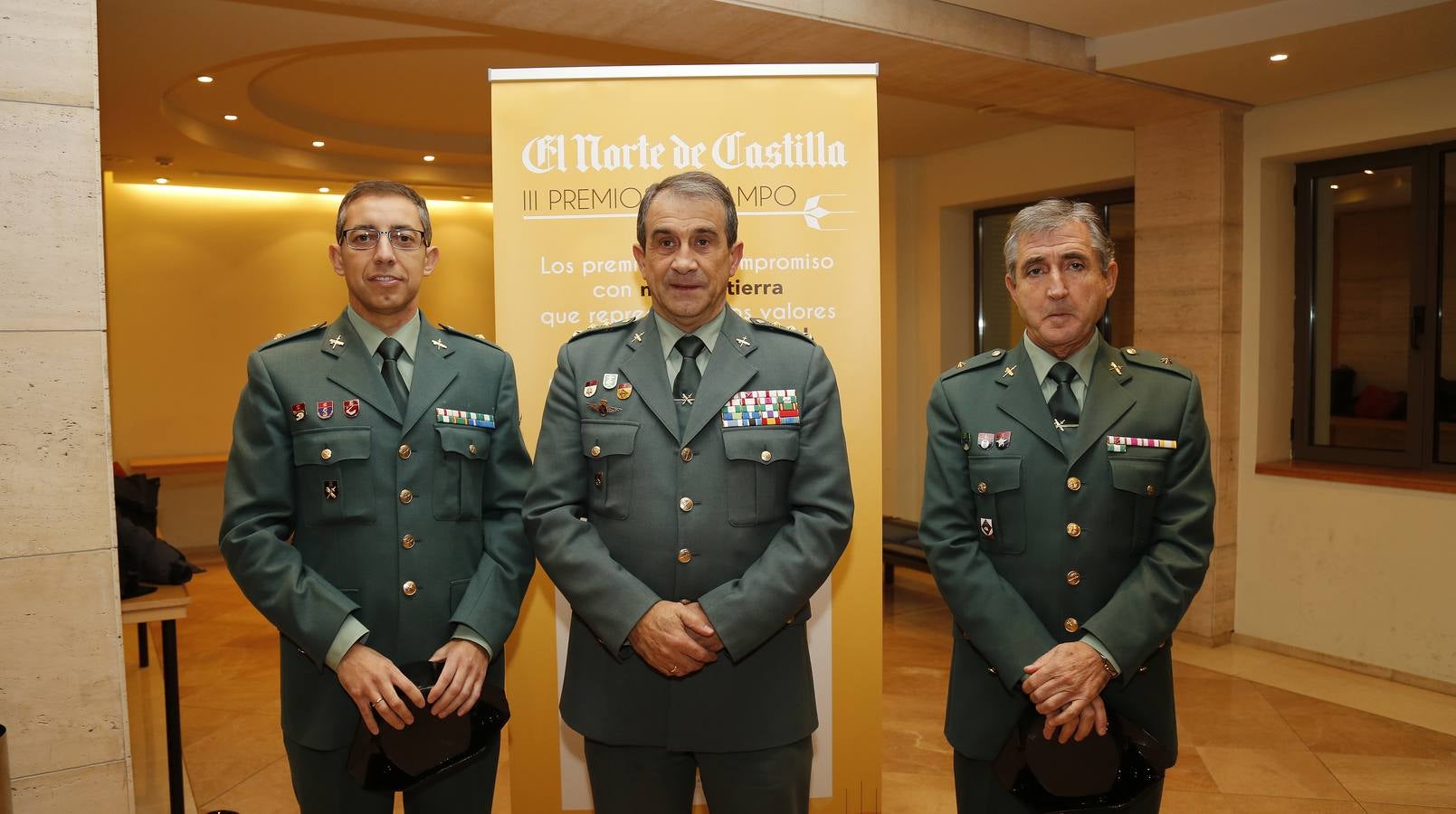 Los mandos de la Guardia Civil Roberto Ferrero, Juan Miguel Recio (jefe de la Comandancia de Valladolid) y Luis Delgado.