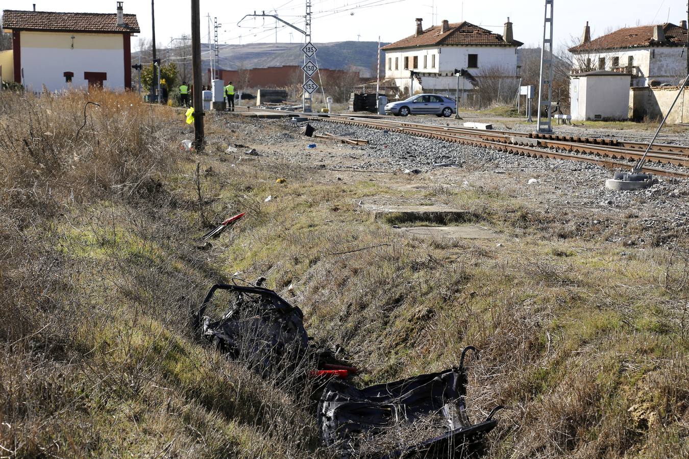 Paso a nivel de Monzón de Campos (Palencia) donde dos jóvenes fueron arrollados por un Alvia