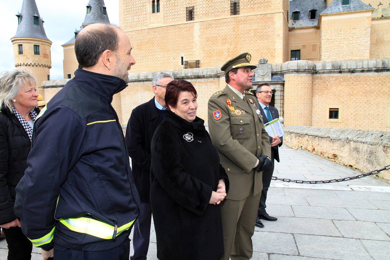 Un simulacro en el Alcázar de Segovia recuerda el incendio que destruyó la fortaleza en 1862