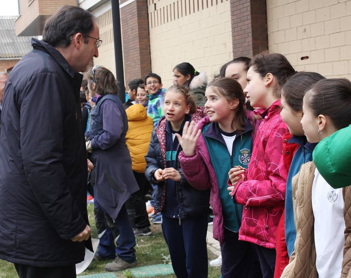 Escolares palentinos celebran el Día del Árbol