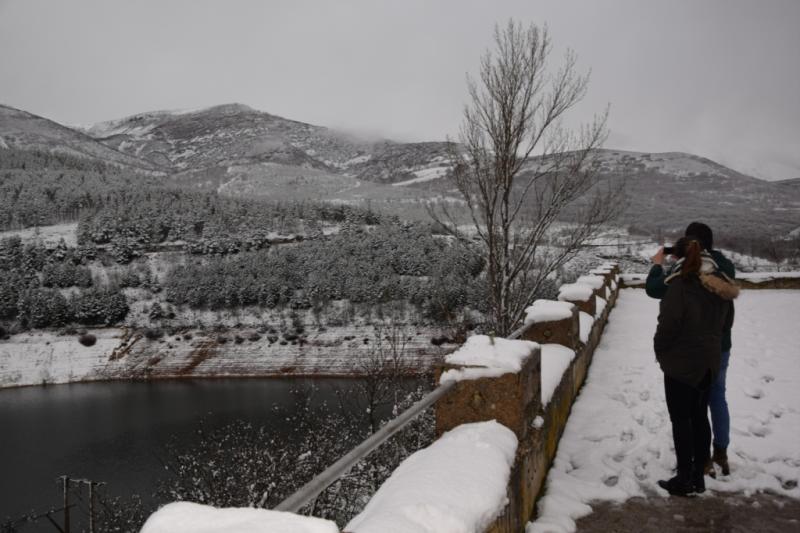 La nieve tiñe de blanco el norte de Palencia