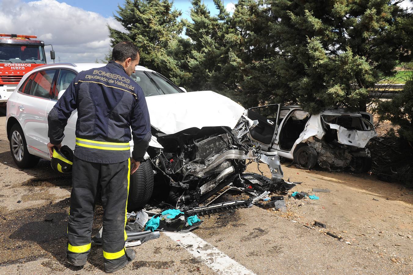 Accidente de tráfico en la A-6, a la altura de la localidad vallisoletana de Rueda