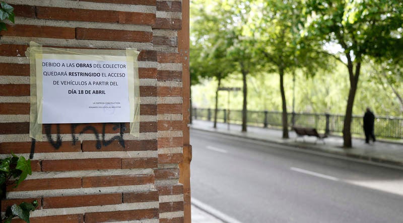Corte de tráfico en la avenida de Castilla de Palencia por las obras del colector