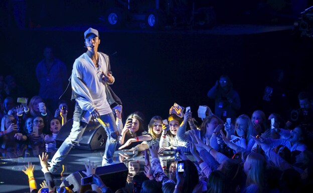 Justin Bieber durante un concierto. 
