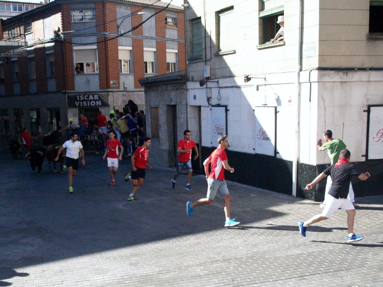 Encierro matinal del domingo en Íscar