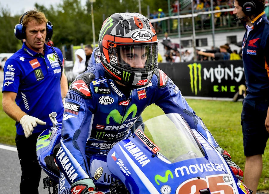 Maverick Viñales, tercero en MotoGP, sobre su Yamaha. 