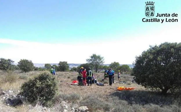 Evacuación por parte del Grupo de Rescate y Salvamento de la Junta de Castilla y León