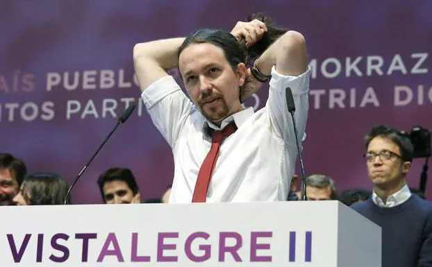 Pablo Iglesias, en el congreso de Vistalegre II.