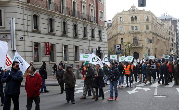 Manifestación de los trabajores de Auvasa en Valladolid 