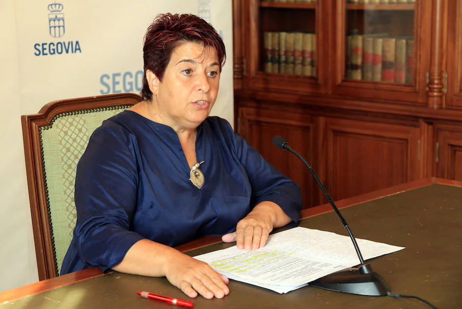 Clara Luquero, durante su comparecencia ante los medios tras la Junta de Gobierno Local.