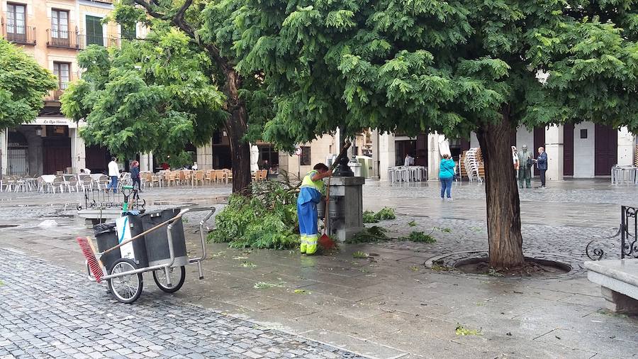 La huella de la tormenta en Segovia