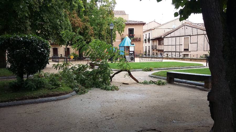 La huella de la tormenta en Segovia