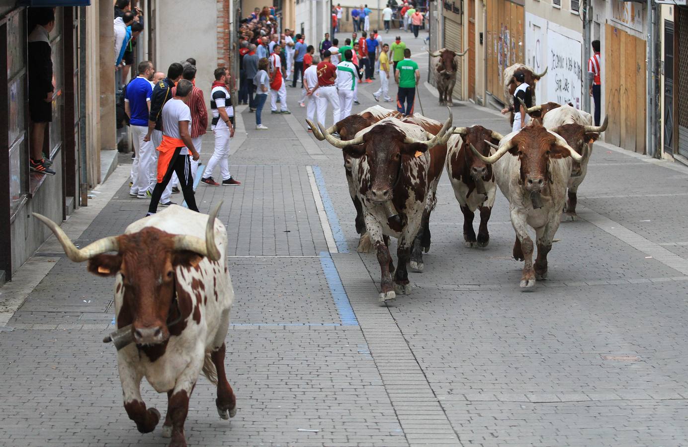 Únicamente tres astados han podido llegar al recorrido urbano y completar la carrera en el que cuatro personas han resultado heridas, dos de ellos por asta de toro y otros dos con contusiones