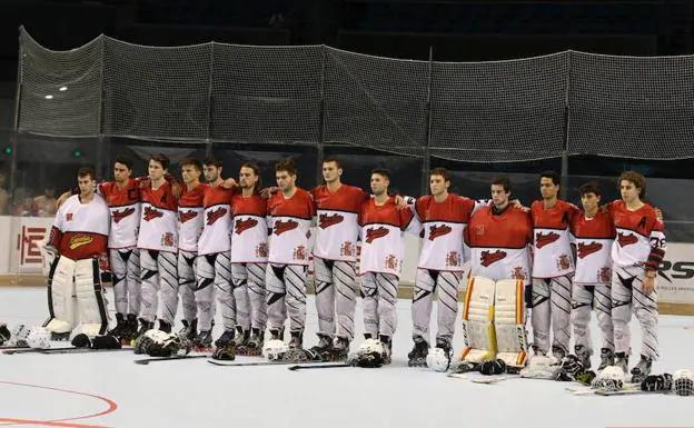 El equipo del CPLV en el Campeonato del Mundo de hockey línea 2017. 