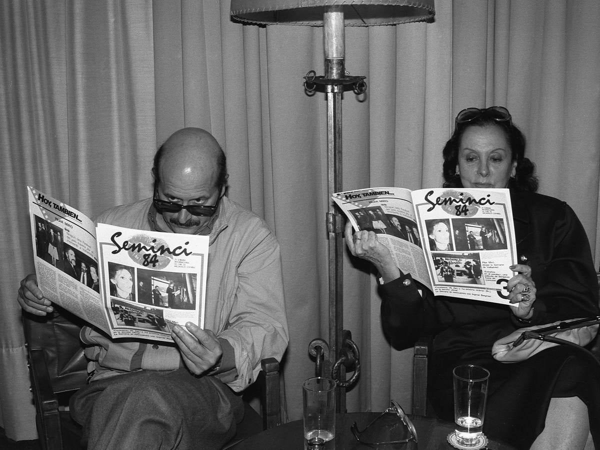 Agustín González y María Luisa Ponte, en la Seminci de 1987.