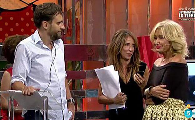Alberto Díaz junto a María Patiño y Mila Ximénez. 