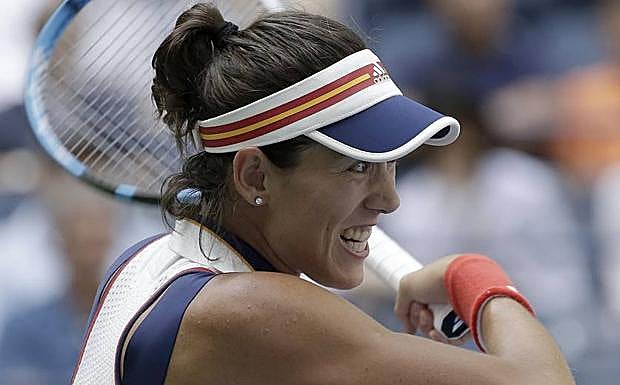 Garbiñe Muguruza, durante un partido. 
