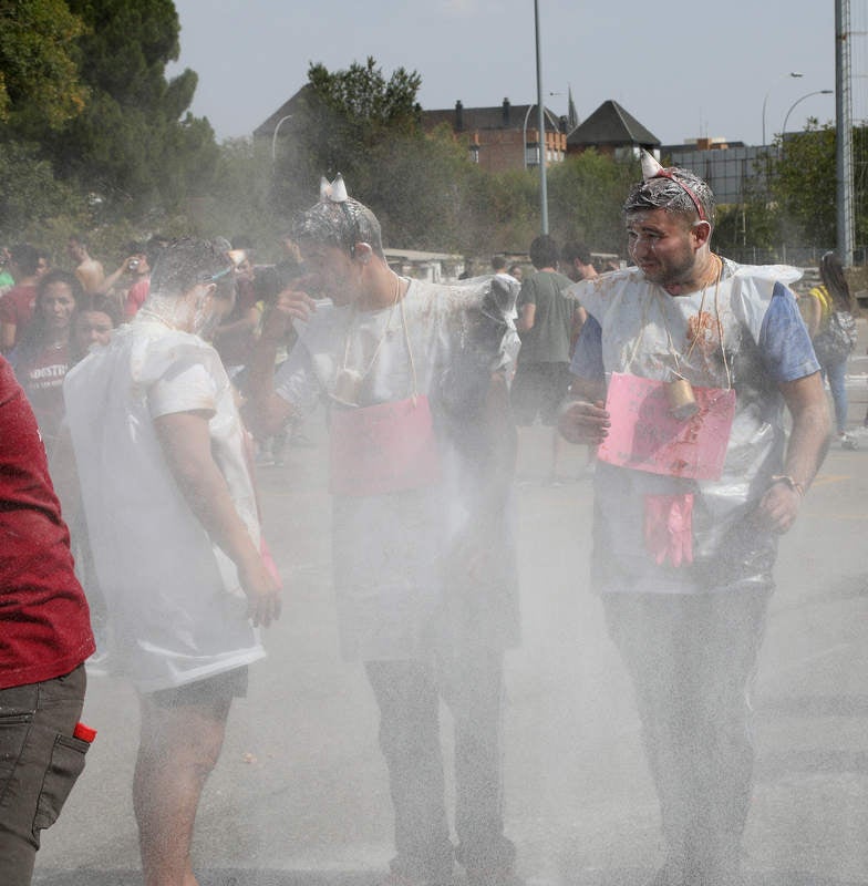 Alumnos de todas las titulaciones se han concentrado en el entorno del recinto universitario desde por la mañana para celebrar la fiesta de los novatos