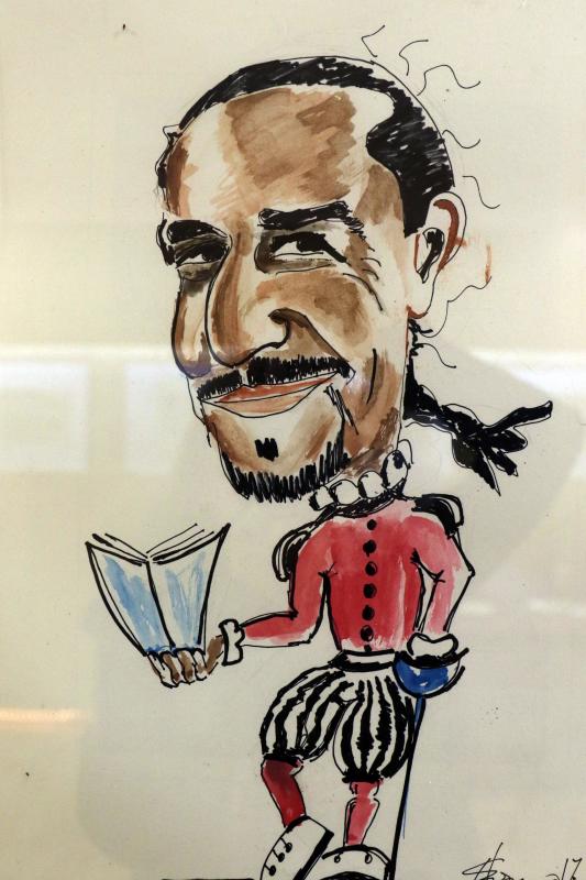 Exposición de caricaturas de Miguel Asensio, de la Asociación Cultural Eclipse, en la Casa de Zorrilla