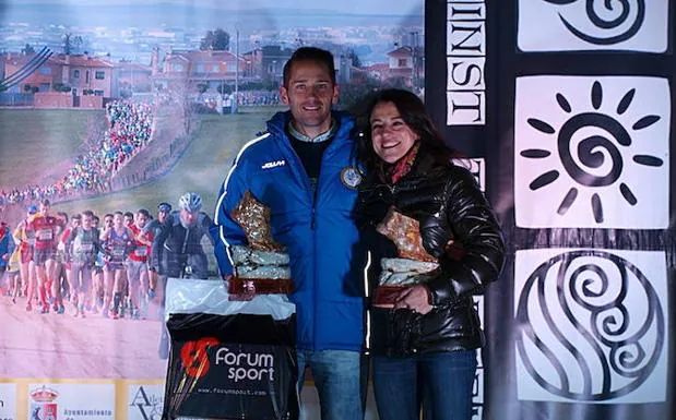 Alberto Marcos y Verónica Sánchez, ganadores de la última edición de la Liga de Cross de Cabrerizos. 