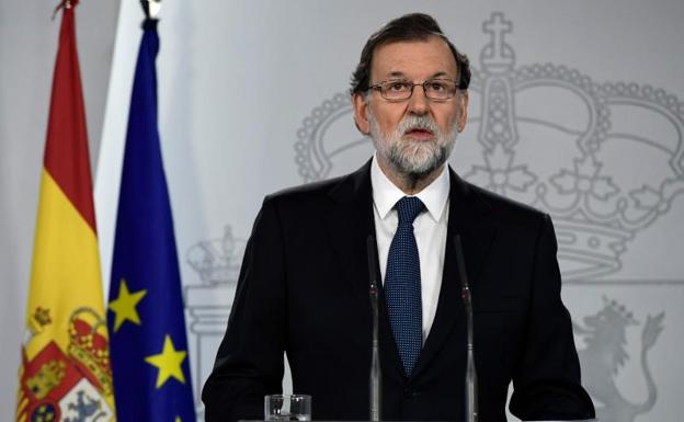 Mariano Rajoy, durante su comparecencia en directo.
