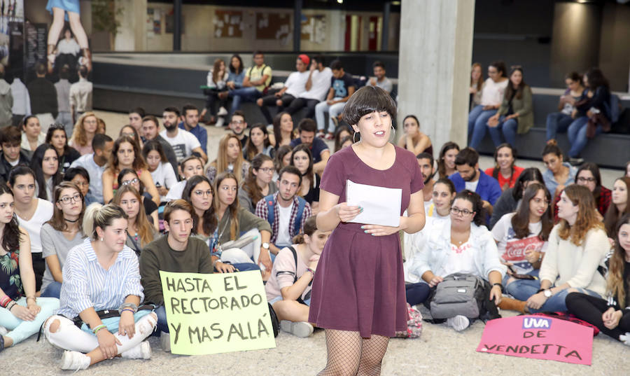 Protesta de los alumnos de la UVA en Segovia