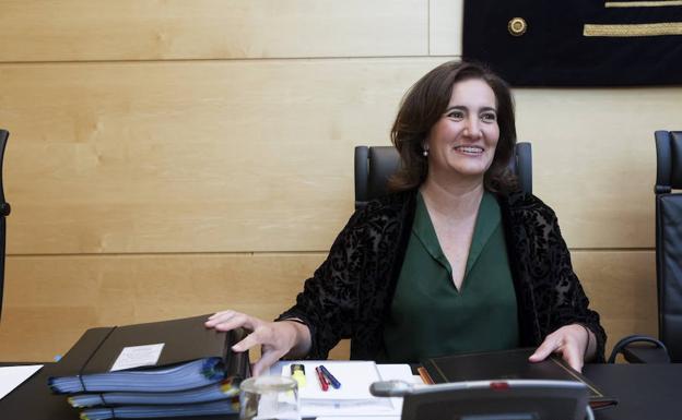 La consejera de Cultura y Turismo, Josefa García Cirac, instantes antes de hacer balance de los dos años de legislatura. 