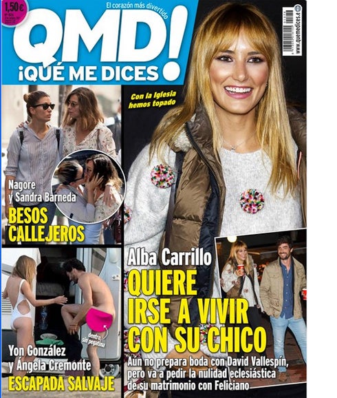 Yon González con Ángela Cremonte en la portada de 'QMD'. 