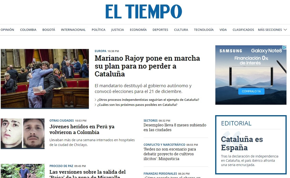 El diario colombiano 'El Tiempo'.