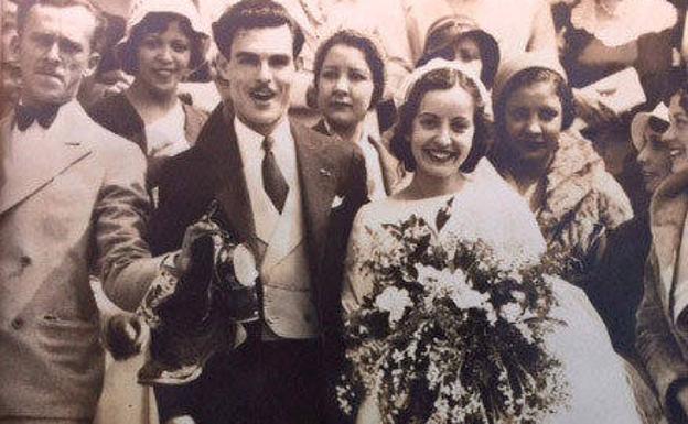 María Teresa y Manuel Moreno en su boda en 1932